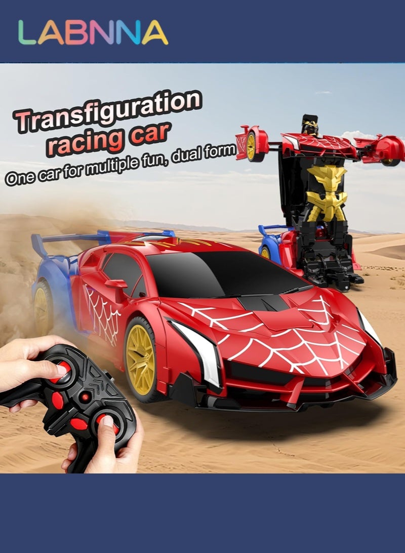 LABNNA Spider Transform RC Cars Toys with Eye & Underbody Lights, 2.4GHz Remote Control Car One-Button Deformation, Fast 360°Rotation Robot Toys Birthday Gifts for 3 4 5 6 7 8 9 10 Year Old Boys Age 4-7 8-12 - Image 4